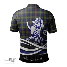 ScotsTee Shop Scottish MacLaren Modern Clan Crest Tartan Polo Shirt Alba Gu Brath Regal Lion Emblem
