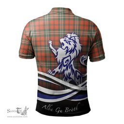 ScotsTee Shop Scottish Scott Ancient Clan Crest Tartan Polo Shirt Alba Gu Brath Regal Lion Emblem