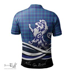 ScotsTee Shop Scottish Mercer Modern Clan Crest Tartan Polo Shirt Alba Gu Brath Regal Lion Emblem