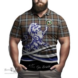 ScotsTee Shop Scottish MacLaren Weathered Clan Crest Tartan Polo Shirt Alba Gu Brath Regal Lion Emblem