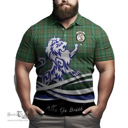ScotsTee Shop Scottish Ralston USA Clan Crest Tartan Polo Shirt Alba Gu Brath Regal Lion Emblem