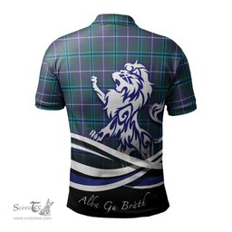 ScotsTee Shop Scottish Sandilands Clan Crest Tartan Polo Shirt Alba Gu Brath Regal Lion Emblem