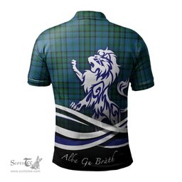 ScotsTee Shop Scottish Matheson Hunting Clan Crest Tartan Polo Shirt Alba Gu Brath Regal Lion Emblem