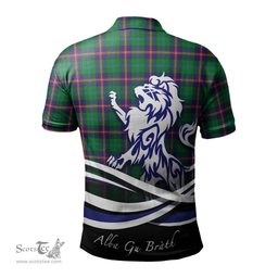 ScotsTee Shop Scottish Young Modern Clan Crest Tartan Polo Shirt Alba Gu Brath Regal Lion Emblem