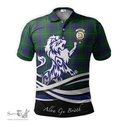 ScotsTee Shop Scottish Oliphant Clan Crest Tartan Polo Shirt Alba Gu Brath Regal Lion Emblem