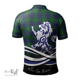 ScotsTee Shop Scottish Oliphant Clan Crest Tartan Polo Shirt Alba Gu Brath Regal Lion Emblem