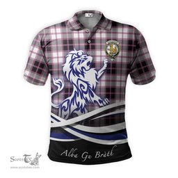 ScotsTee Shop Scottish MacPherson Hunting Modern Clan Crest Tartan Polo Shirt Alba Gu Brath Regal Lion Emblem