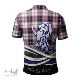 ScotsTee Shop Scottish MacPherson Hunting Modern Clan Crest Tartan Polo Shirt Alba Gu Brath Regal Lion Emblem