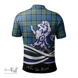 ScotsTee Shop Scottish MacLeod of Harris Ancient Clan Crest Tartan Polo Shirt Alba Gu Brath Regal Lion Emblem