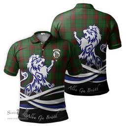 ScotsTee Shop Scottish Maxwell Hunting Clan Crest Tartan Polo Shirt Alba Gu Brath Regal Lion Emblem