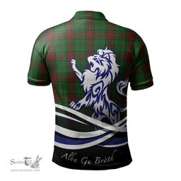 ScotsTee Shop Scottish Maxwell Hunting Clan Crest Tartan Polo Shirt Alba Gu Brath Regal Lion Emblem
