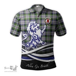 ScotsTee Shop Scottish MacNaughton Dress Clan Crest Tartan Polo Shirt Alba Gu Brath Regal Lion Emblem