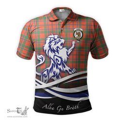 ScotsTee Shop Scottish Munro Ancient Clan Crest Tartan Polo Shirt Alba Gu Brath Regal Lion Emblem