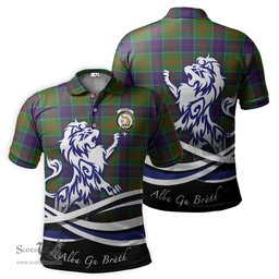 ScotsTee Shop Scottish Stewart of Appin Hunting Modern Clan Crest Tartan Polo Shirt Alba Gu Brath Regal Lion Emblem