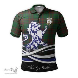 ScotsTee Shop Scottish Matheson Hunting Highland Clan Crest Tartan Polo Shirt Alba Gu Brath Regal Lion Emblem