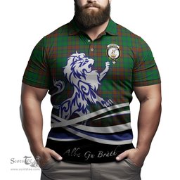 ScotsTee Shop Scottish Matheson Hunting Highland Clan Crest Tartan Polo Shirt Alba Gu Brath Regal Lion Emblem