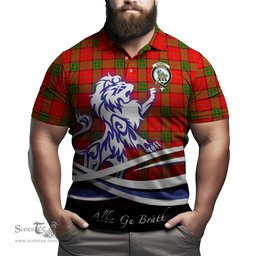 ScotsTee Shop Scottish Maxwell Modern Clan Crest Tartan Polo Shirt Alba Gu Brath Regal Lion Emblem