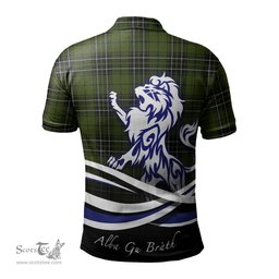 ScotsTee Shop Scottish MacLean Hunting Clan Crest Tartan Polo Shirt Alba Gu Brath Regal Lion Emblem