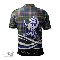 ScotsTee Shop Scottish Scott Green Modern Clan Crest Tartan Polo Shirt Alba Gu Brath Regal Lion Emblem