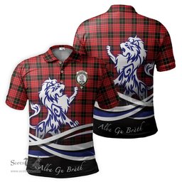 ScotsTee Shop Scottish MacQueen Modern Clan Crest Tartan Polo Shirt Alba Gu Brath Regal Lion Emblem