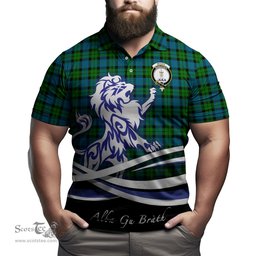 ScotsTee Shop Scottish McCoy Clan Crest Tartan Polo Shirt Alba Gu Brath Regal Lion Emblem