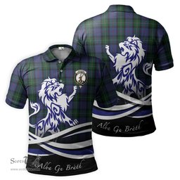 ScotsTee Shop Scottish MacPhail Hunting Clan Crest Tartan Polo Shirt Alba Gu Brath Regal Lion Emblem