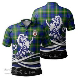 ScotsTee Shop Scottish Maitland Clan Crest Tartan Polo Shirt Alba Gu Brath Regal Lion Emblem