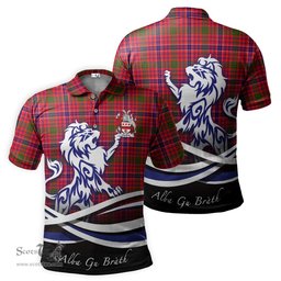 ScotsTee Shop Scottish MacRow Clan Crest Tartan Polo Shirt Alba Gu Brath Regal Lion Emblem