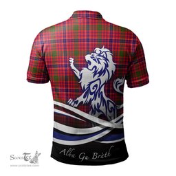 ScotsTee Shop Scottish MacRow Clan Crest Tartan Polo Shirt Alba Gu Brath Regal Lion Emblem