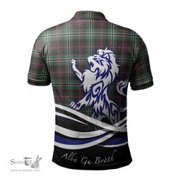 ScotsTee Shop Scottish Rollo Hunting Clan Crest Tartan Polo Shirt Alba Gu Brath Regal Lion Emblem