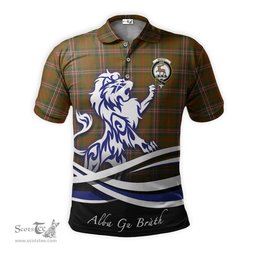 ScotsTee Shop Scottish Scott Brown Modern Clan Crest Tartan Polo Shirt Alba Gu Brath Regal Lion Emblem