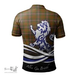 ScotsTee Shop Scottish Scott Brown Modern Clan Crest Tartan Polo Shirt Alba Gu Brath Regal Lion Emblem