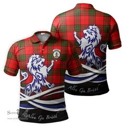 ScotsTee Shop Scottish Maxtone Clan Crest Tartan Polo Shirt Alba Gu Brath Regal Lion Emblem