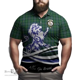 ScotsTee Shop Scottish Scott Hunting Clan Crest Tartan Polo Shirt Alba Gu Brath Regal Lion Emblem