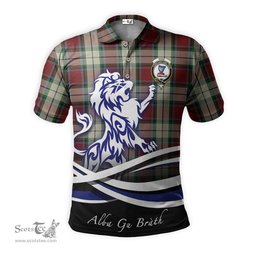 ScotsTee Shop Scottish Rose White Dress Clan Crest Tartan Polo Shirt Alba Gu Brath Regal Lion Emblem