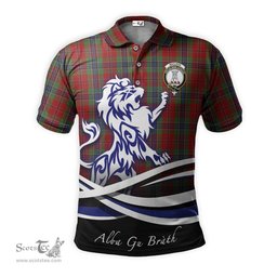 ScotsTee Shop Scottish MacLean of Duart Clan Crest Tartan Polo Shirt Alba Gu Brath Regal Lion Emblem