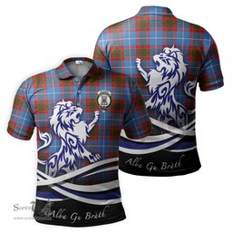 ScotsTee Shop Scottish Spalding Clan Crest Tartan Polo Shirt Alba Gu Brath Regal Lion Emblem