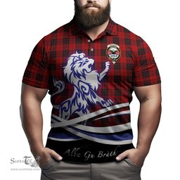 ScotsTee Shop Scottish MacLeod of Raasay Highland Clan Crest Tartan Polo Shirt Alba Gu Brath Regal Lion Emblem
