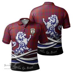 ScotsTee Shop Scottish MacNab Old Clan Crest Tartan Polo Shirt Alba Gu Brath Regal Lion Emblem