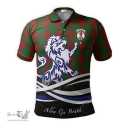 ScotsTee Shop Scottish Middleton Clan Crest Tartan Polo Shirt Alba Gu Brath Regal Lion Emblem