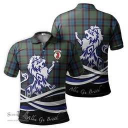ScotsTee Shop Scottish MacNicol Hunting Clan Crest Tartan Polo Shirt Alba Gu Brath Regal Lion Emblem