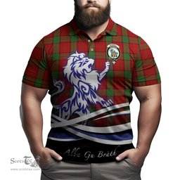ScotsTee Shop Scottish Maxwell Clan Crest Tartan Polo Shirt Alba Gu Brath Regal Lion Emblem