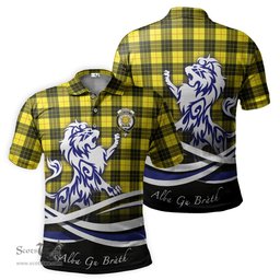 ScotsTee Shop Scottish MacLeod of Lewis Modern Clan Crest Tartan Polo Shirt Alba Gu Brath Regal Lion Emblem