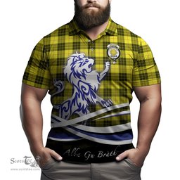 ScotsTee Shop Scottish MacLeod of Lewis Modern Clan Crest Tartan Polo Shirt Alba Gu Brath Regal Lion Emblem