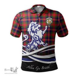 ScotsTee Shop Scottish MacPherson Modern Clan Crest Tartan Polo Shirt Alba Gu Brath Regal Lion Emblem