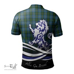 ScotsTee Shop Scottish MacLeod Green Clan Crest Tartan Polo Shirt Alba Gu Brath Regal Lion Emblem