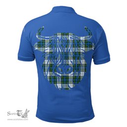 ScotsTee Shop Scottish Campbell Dress Clan Tartan Polo Shirt Scotland Flag Tartan Highland Cow