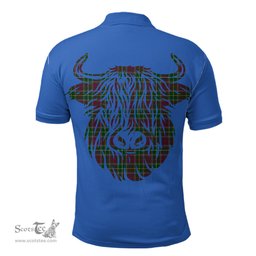 ScotsTee Shop Scottish Crosbie Clan Tartan Polo Shirt Scotland Flag Tartan Highland Cow