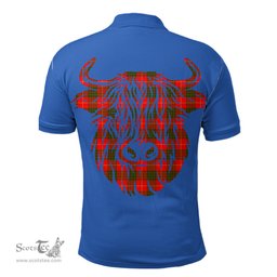 ScotsTee Shop Scottish Cameron Modern Clan Tartan Polo Shirt Scotland Flag Tartan Highland Cow