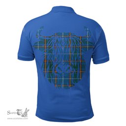 ScotsTee Shop Scottish Bain Clan Tartan Polo Shirt Scotland Flag Tartan Highland Cow